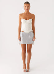 Radar Satin Corset - Ivory