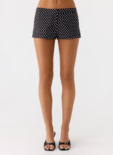 Coastline Mini Shorts - Black Polkadot