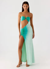 Ellisah Ombre Maxi Dress - Green Gradient