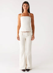 Zadie Low Rise Cord Jeans - Pearl