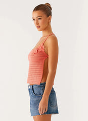 Kia Cross Back Top - Coral