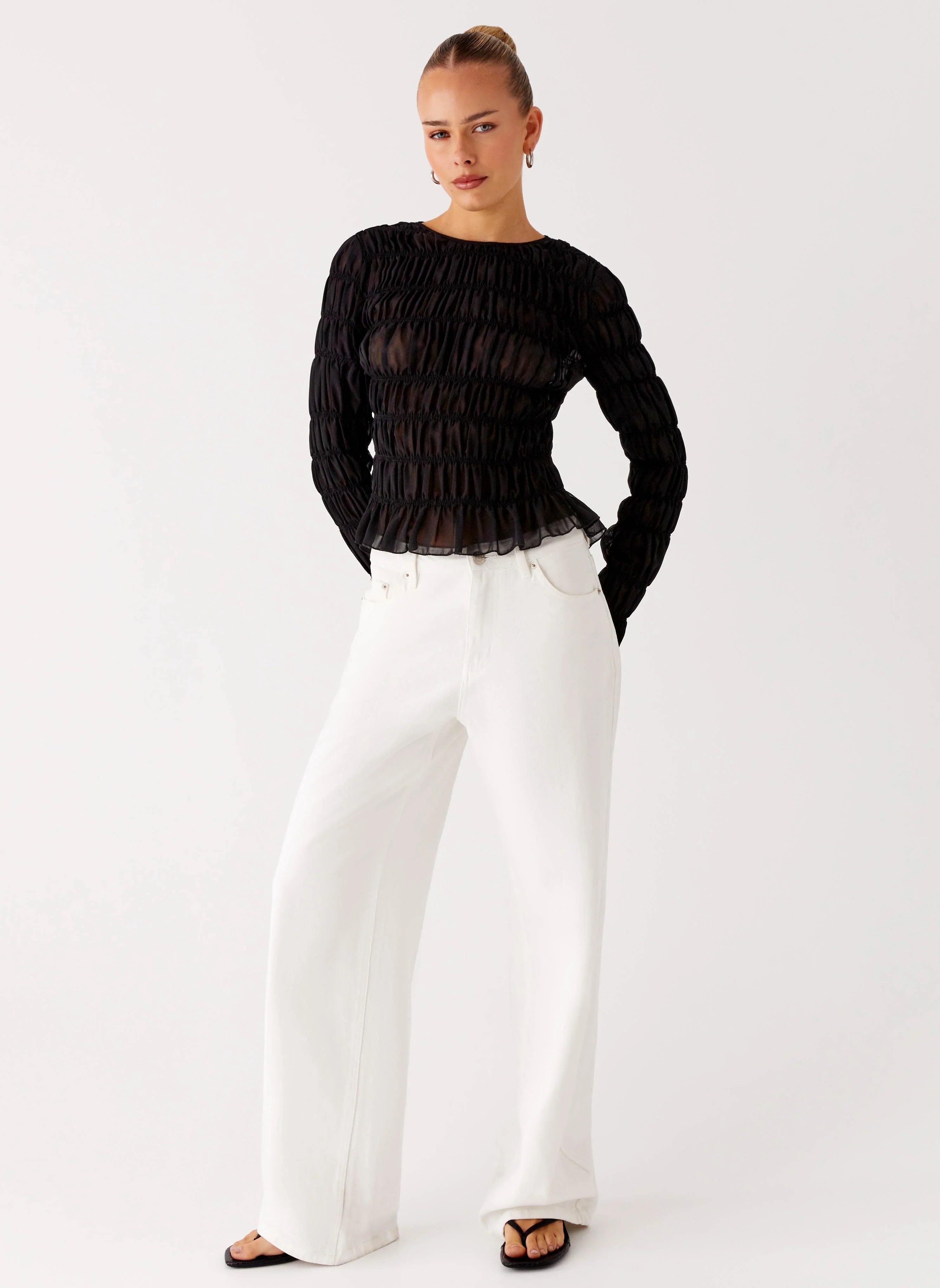Bella Long Sleeve Top - Black