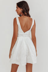 Belle Enchante Jacquard Mini Dress White