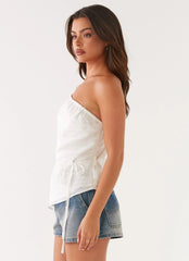 Joanne One Shouder Top - White