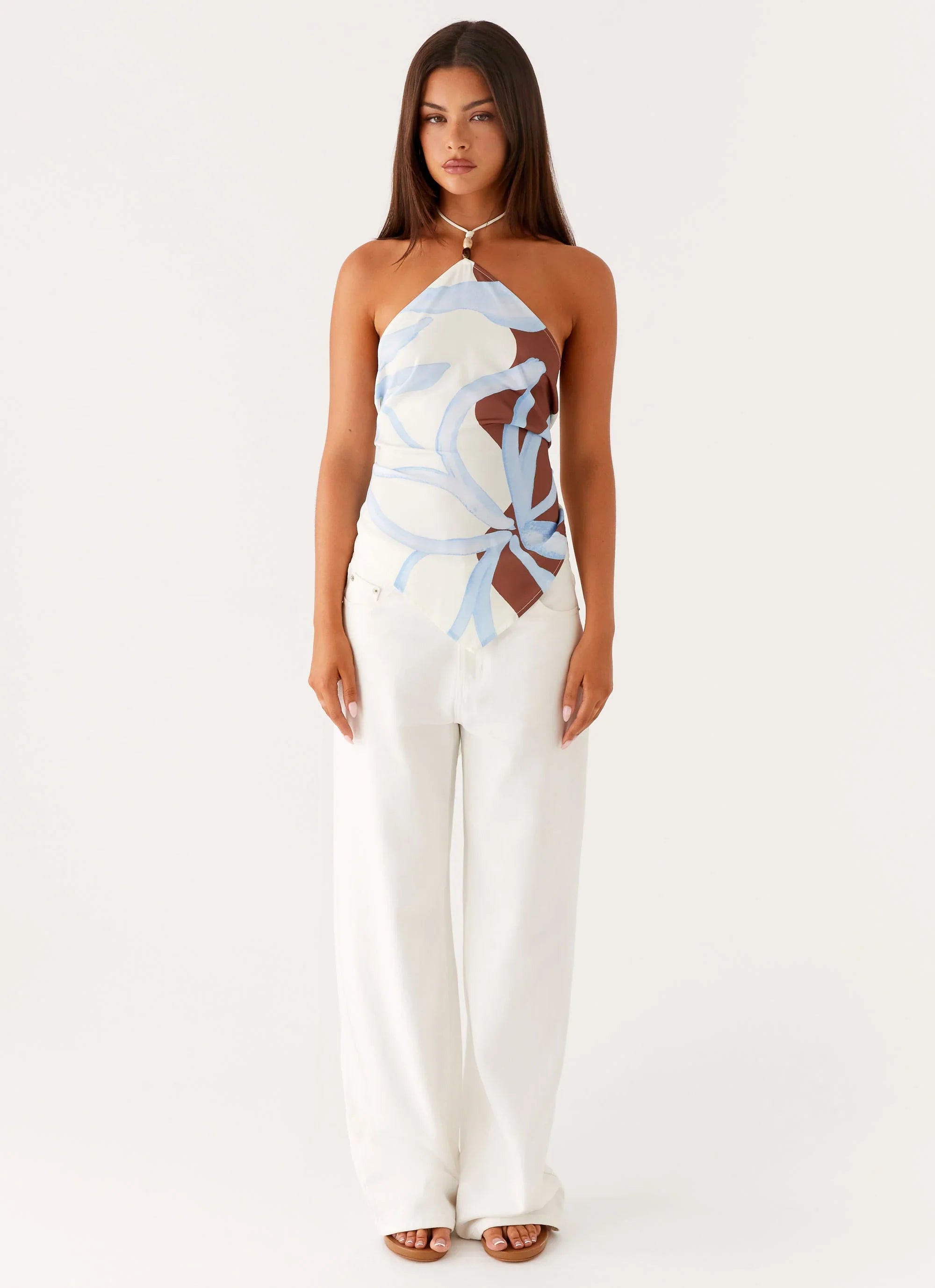 Julissa Halter Top - Bloom Wave Print