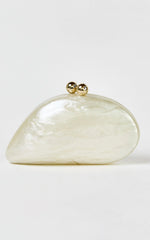 Nami  Clutch Bag in Pearl