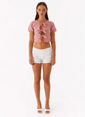 Pandora Blouse - Red Gingham